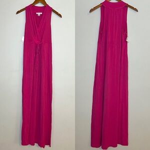 Motherhood Maternity NEW Sleeveless Tie Front Surplice Neck Maxi Dress Sz M